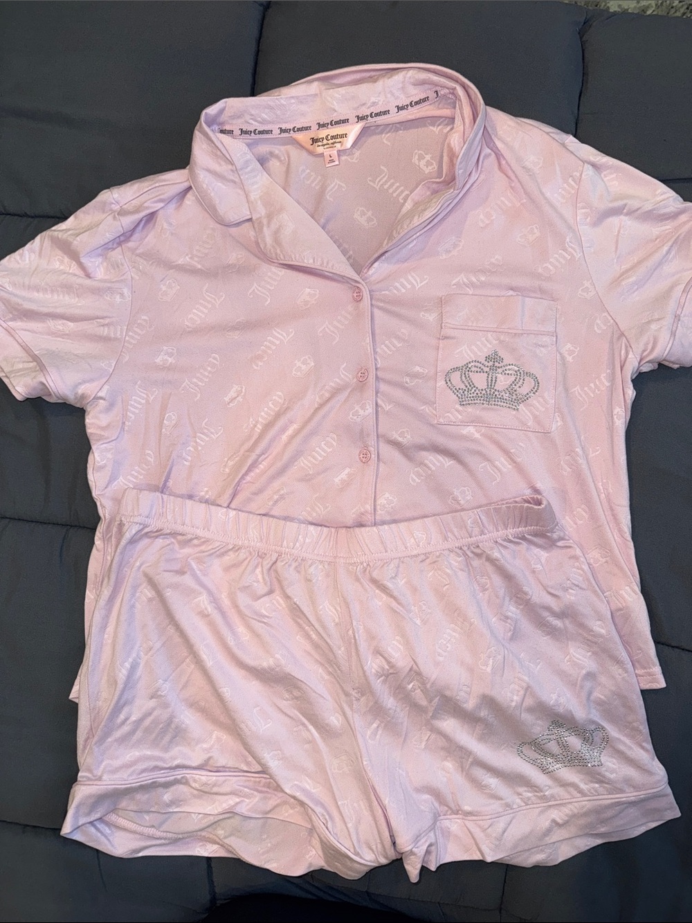 Juicy Couture Top & Shorts Set - Pink, Silver *NWOT*